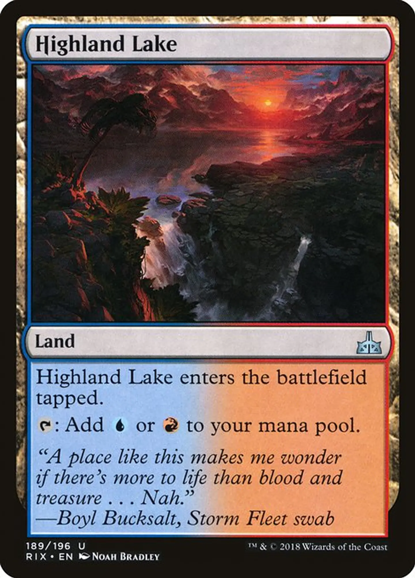 Carta Magic - FOIL Highland Lake - Idioma: Espa–ol - Edicion: Rivals of Ixalan 1