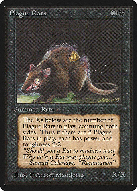 Carta Magic - Plague Rats - Idioma: Ingles - Edicion: Limited Edition Beta