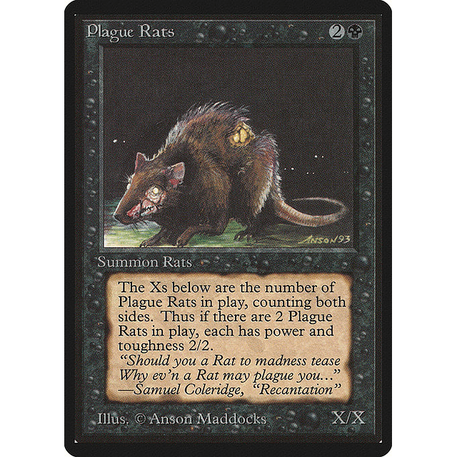 Carta Magic - Plague Rats - Idioma: Ingles - Edicion: Limited Edition Beta