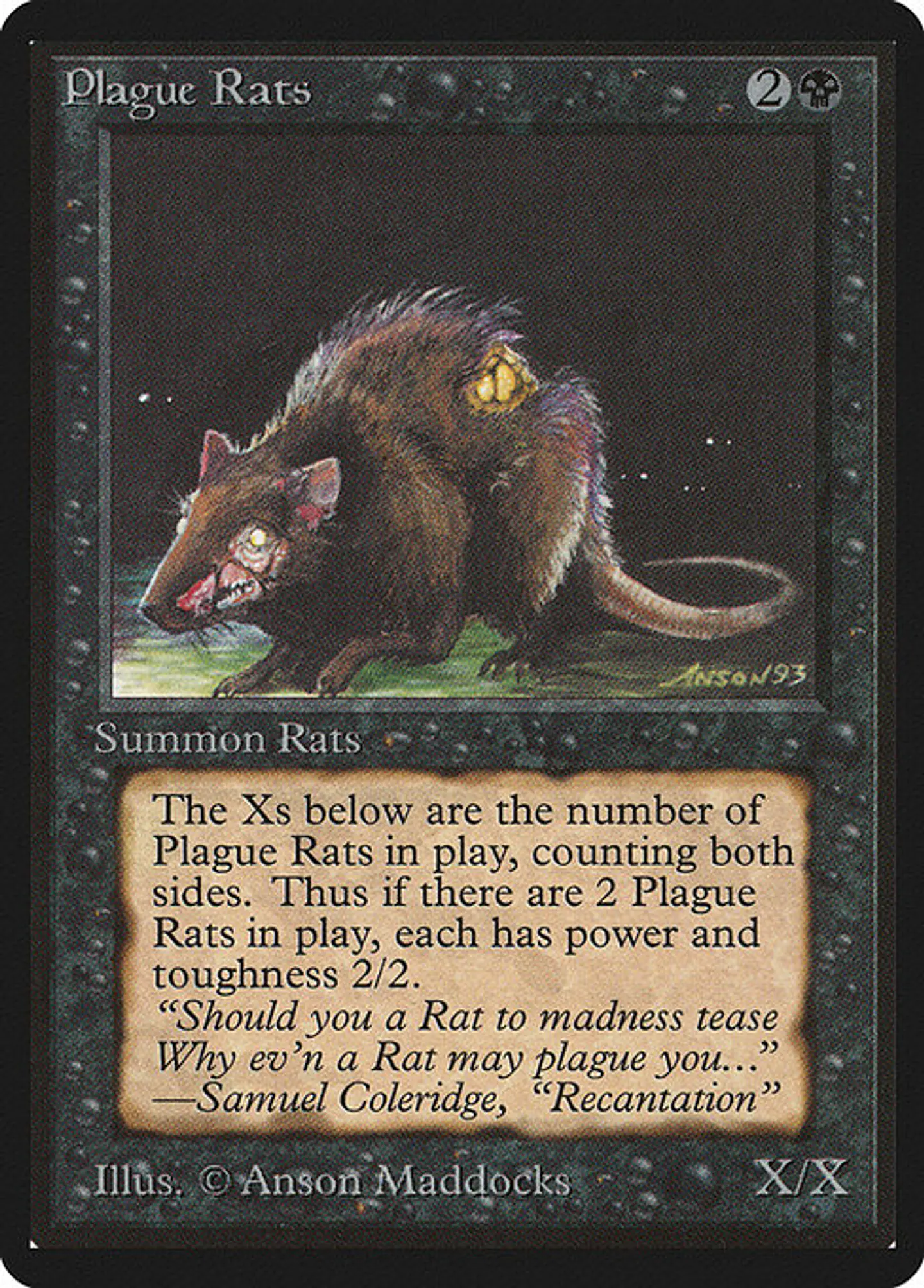 Carta Magic - Plague Rats - Idioma: Ingles - Edicion: Limited Edition Beta 1