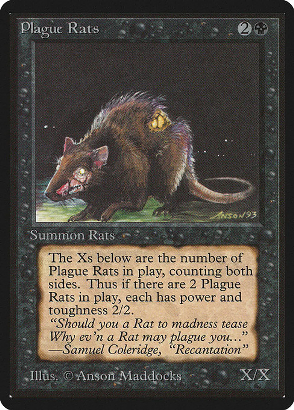 Carta Magic - Plague Rats - Idioma: Ingles - Edicion: Limited Edition Beta 1
