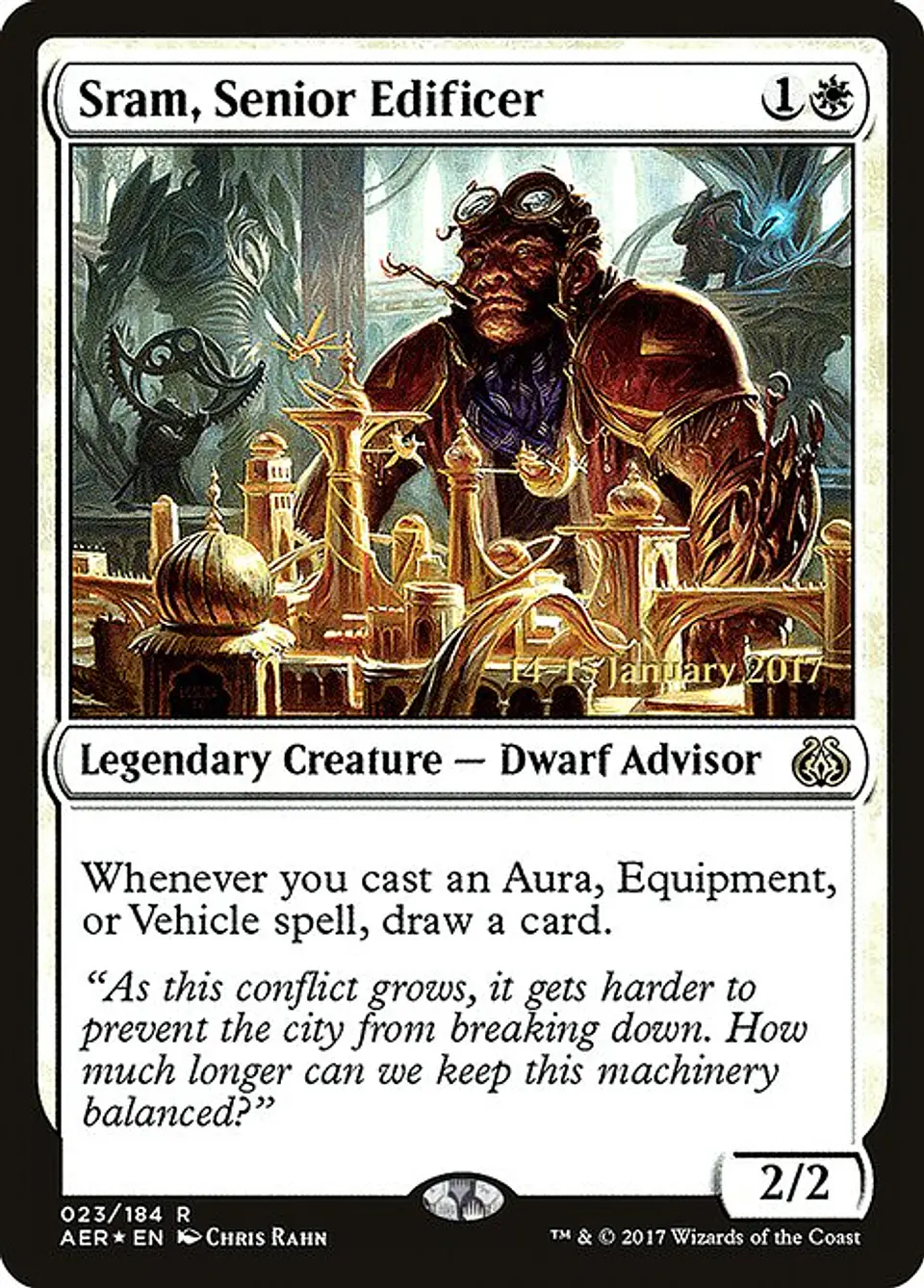 Carta Magic - FOIL Sram, Senior Edificer - Idioma: Espa–ol - Edicion: Aether Revolt Promos 1