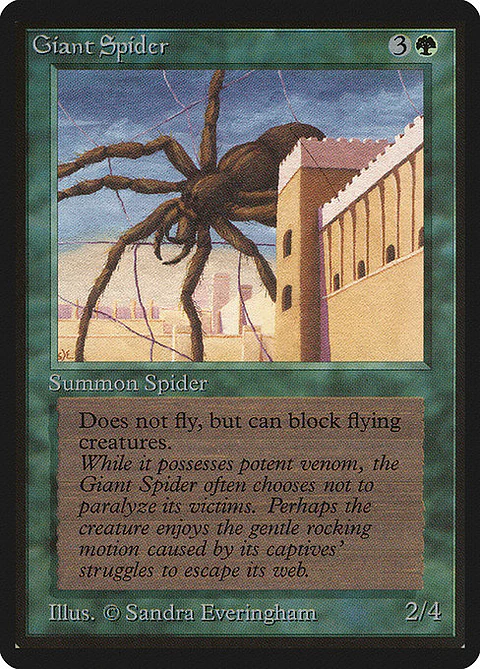 Carta Magic - Giant Spider - Idioma: Ingles - Edicion: Limited Edition Beta