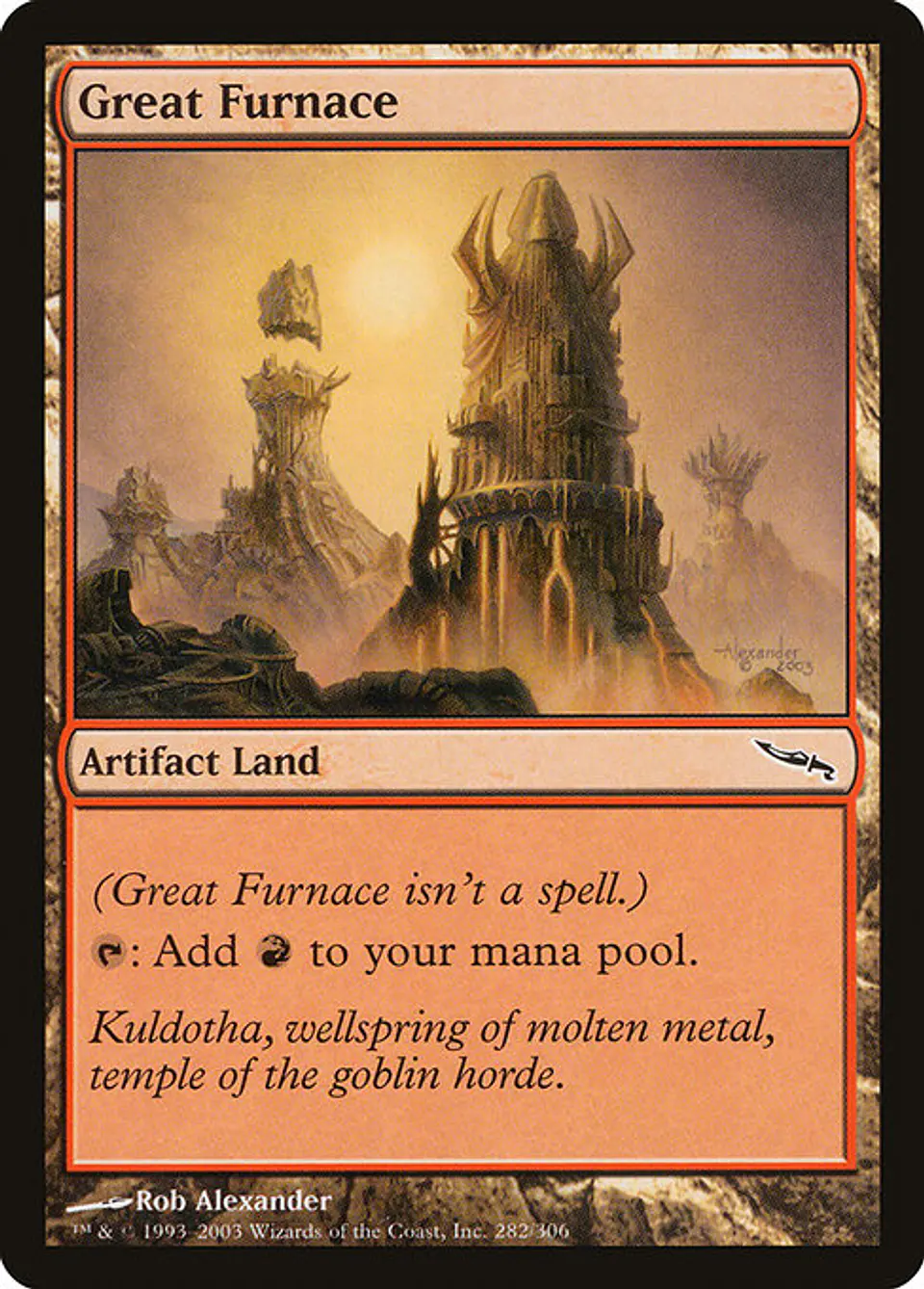 Carta Magic - FOIL Great Furnace - Idioma: Espa–ol - Edicion: Mirrodin 1