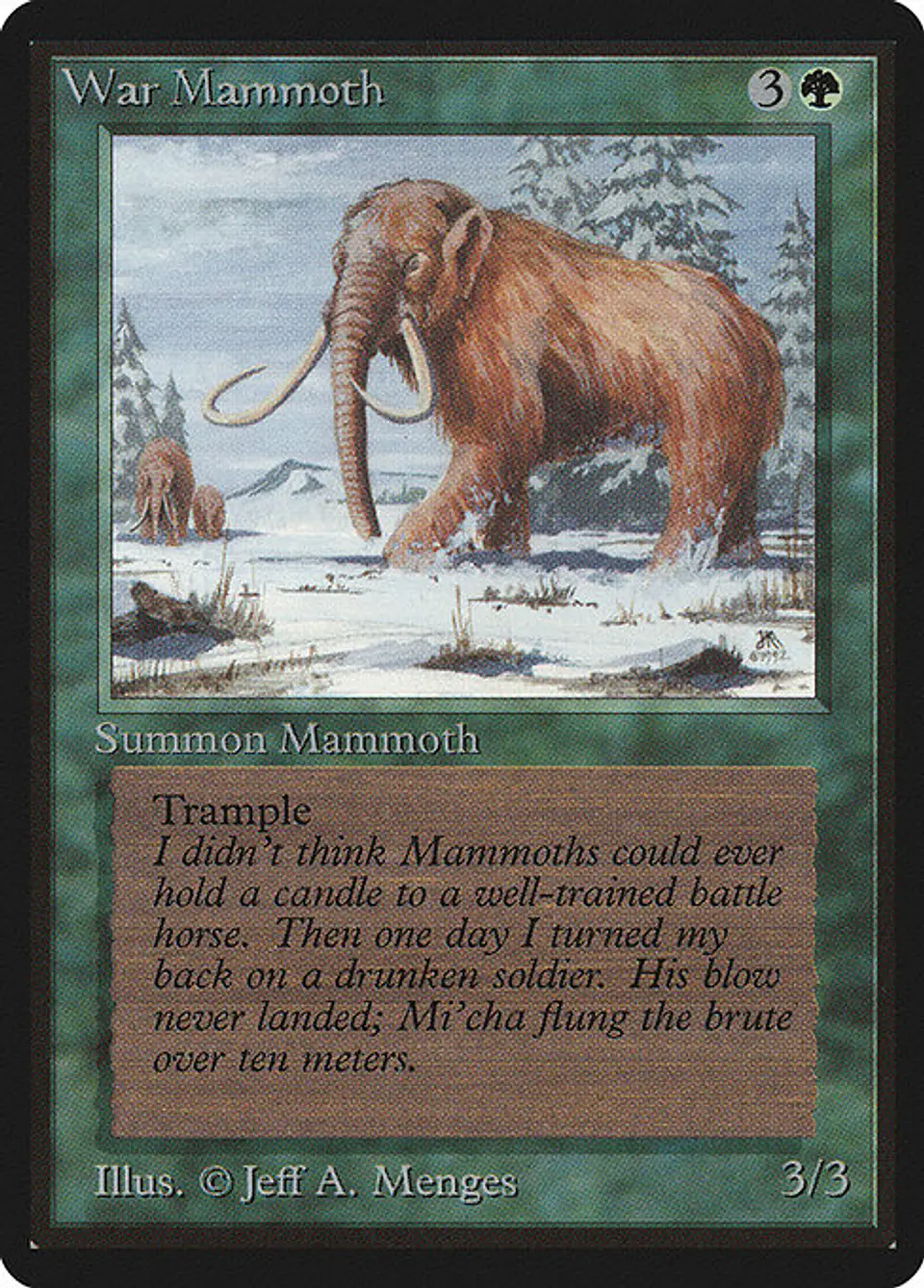 Carta Magic - War Mammoth - Idioma: Ingles - Edicion: Limited Edition Beta 1
