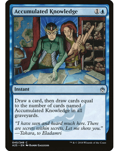 Carta Magic - Accumulated Knowledge - Idioma: Ingles - Edicion:Master 25