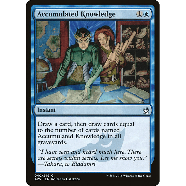 Carta Magic - Accumulated Knowledge - Idioma: Ingles - Edicion:Master 25