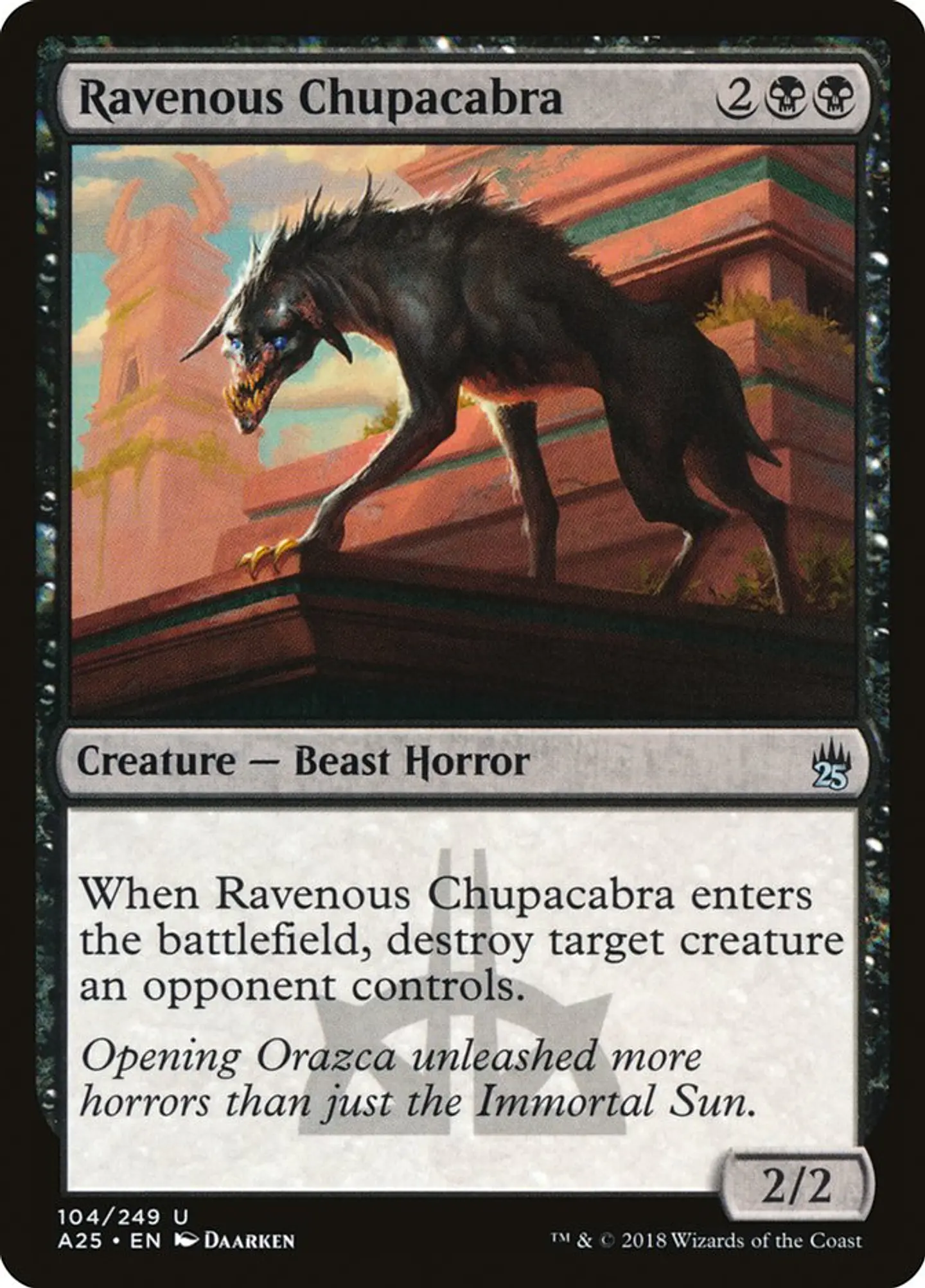 Carta Magic - Ravenous Chupacabra - Idioma: Ingles - Edicion:Master 25 1