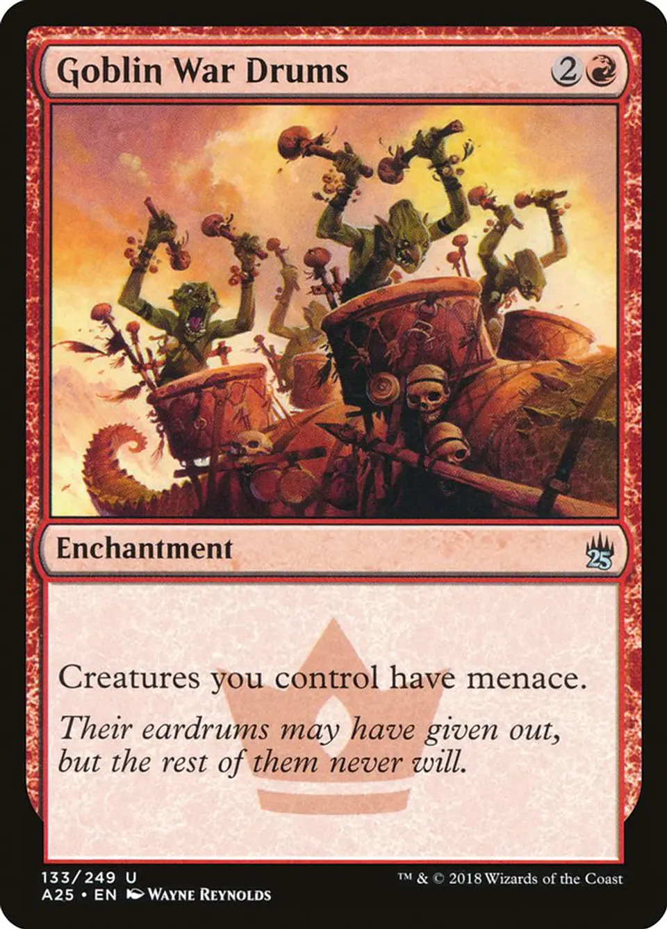Carta Magic - Goblin War Drums - Idioma: Ingles - Edicion:Master 25 1