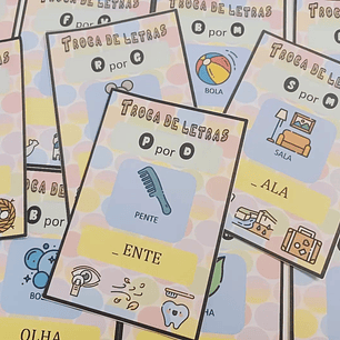 Atividade 009 - Identificar troca novas palavras com troca de letras - Físico e PDF