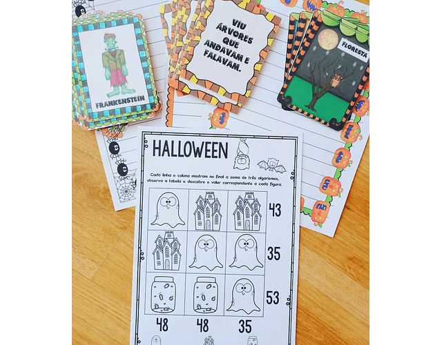 Atividade 194 - Halloween - Escrita e puzzles matemáticos