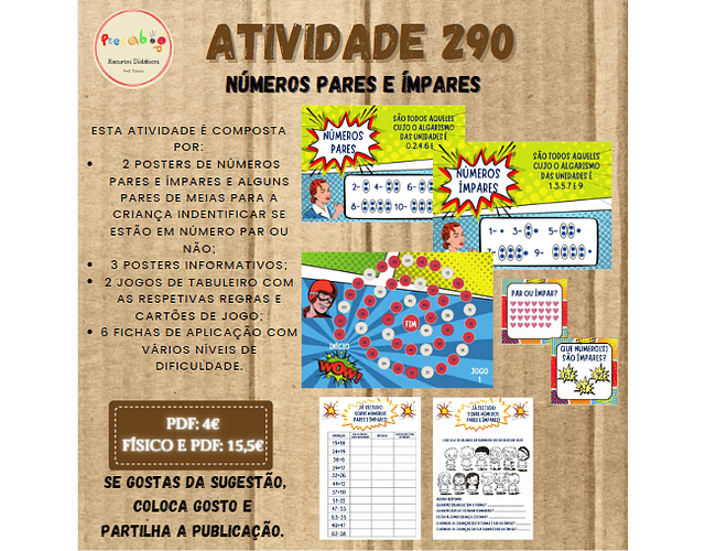 Atividade 290 - Números pares e ímpares - PDF