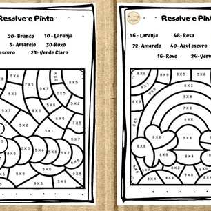 Atividade 295- Pintar com código - multiplicação - primavera