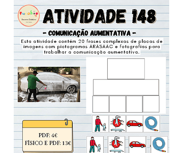 Atividade 148 - Comunicação aumentativa - frases complexas - Físico e PDF