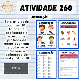 Atividade 260 - Acentuação e sinal gráfico til