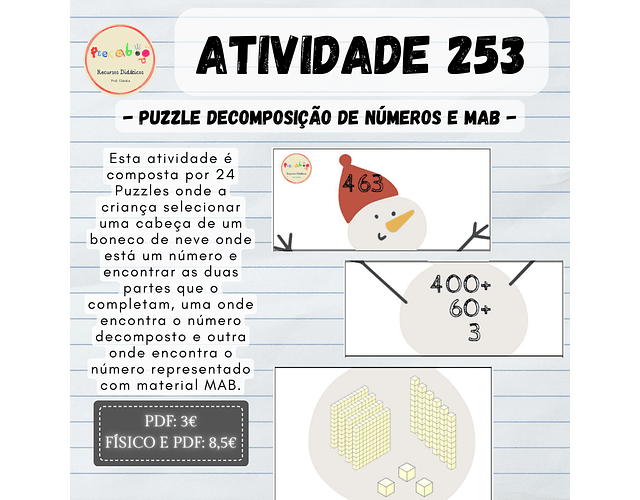 Atividade 253 - Puzzle decomposição de números e MAB -  PDF