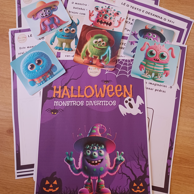 Atividade 542- Compreensão - Monstros de Halloween - Físico e PDF 1