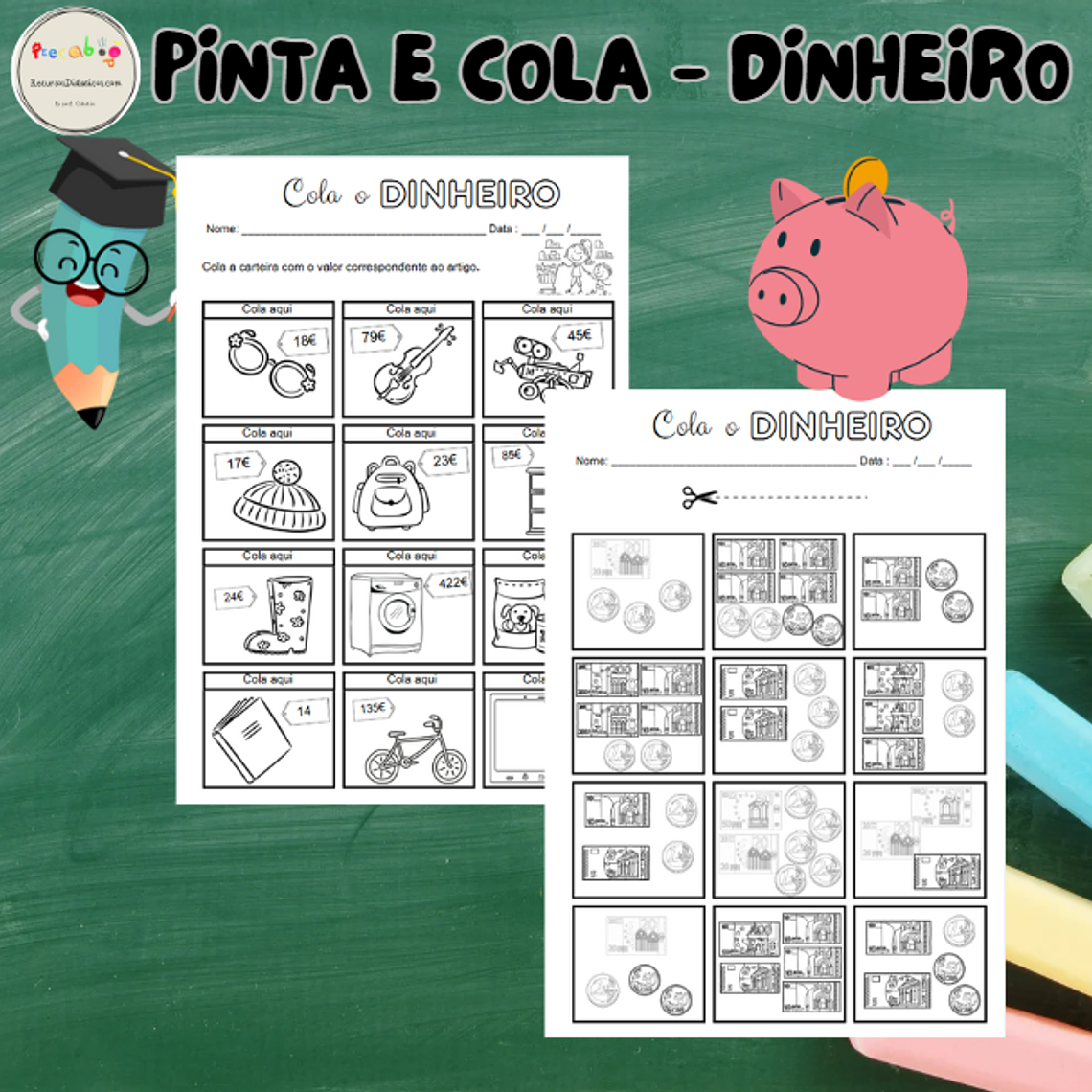 Atividade 641- Pinta e cola- Dinheiro - PDF 1