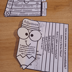 Atividade 712 - Flipbook dos nomes próprios, comuns e comuns coletivos e flipbook de adjetivos - PDF