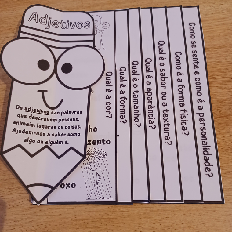 Atividade 712 - Flipbook dos nomes próprios, comuns e comuns coletivos e flipbook de adjetivos - PDF 3