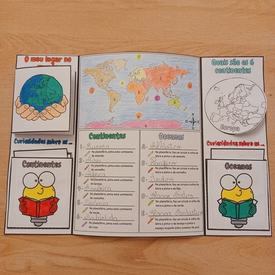 Atividade 721 - Flipbook sobre continentes e oceanos - PDF 2