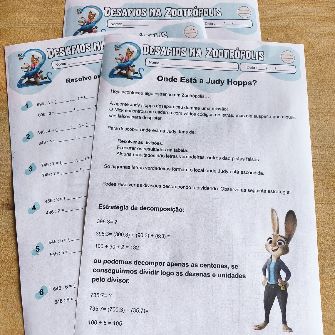 Atividade 755- Desafios na Zootrópolis - Divisão - PDF 1