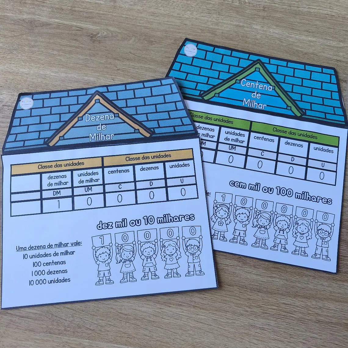 Atividade 826 — Flipbook da Dezena de Milhar e Centena de Milhar 1