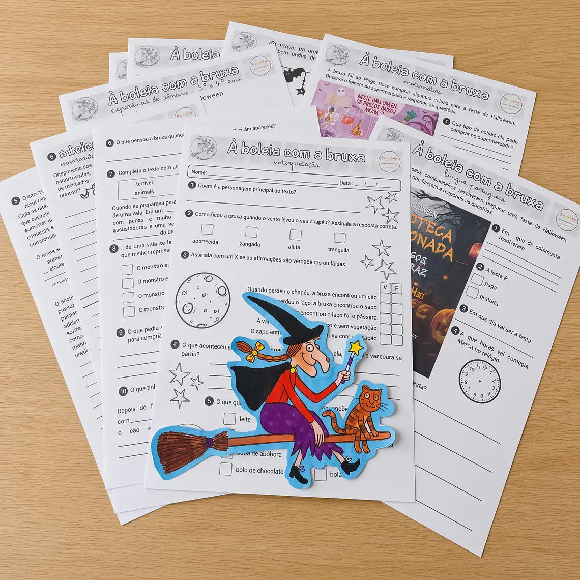 Atividade 694 - À boleia com a bruxa - atividades de interpretação e exploração - 3º ano e 4º ano - PDF 1