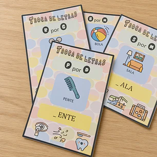 Atividade 009 - Identificar novas palavras com troca de letras - Físico e PDF