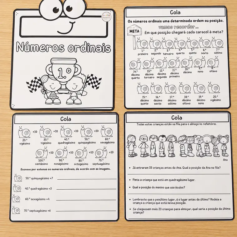 Atividade 689- Flipbooks de números ordinais para 2.º e 3.° ano 2