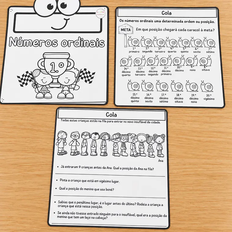 Atividade 689- Flipbooks de números ordinais para 2.º e 3.° ano 1