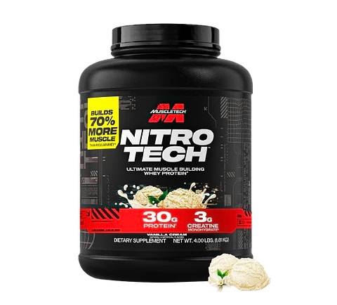 Proteína Whey MuscleTech Nitro-Tech 4lb - Sabor Vainilla