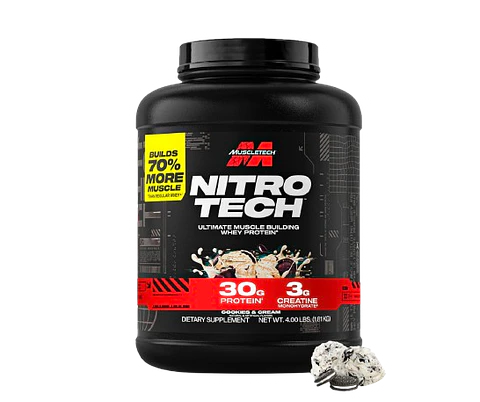 Proteína Whey MuscleTech Nitro-Tech 4lb - Sabor Cookies and Cream