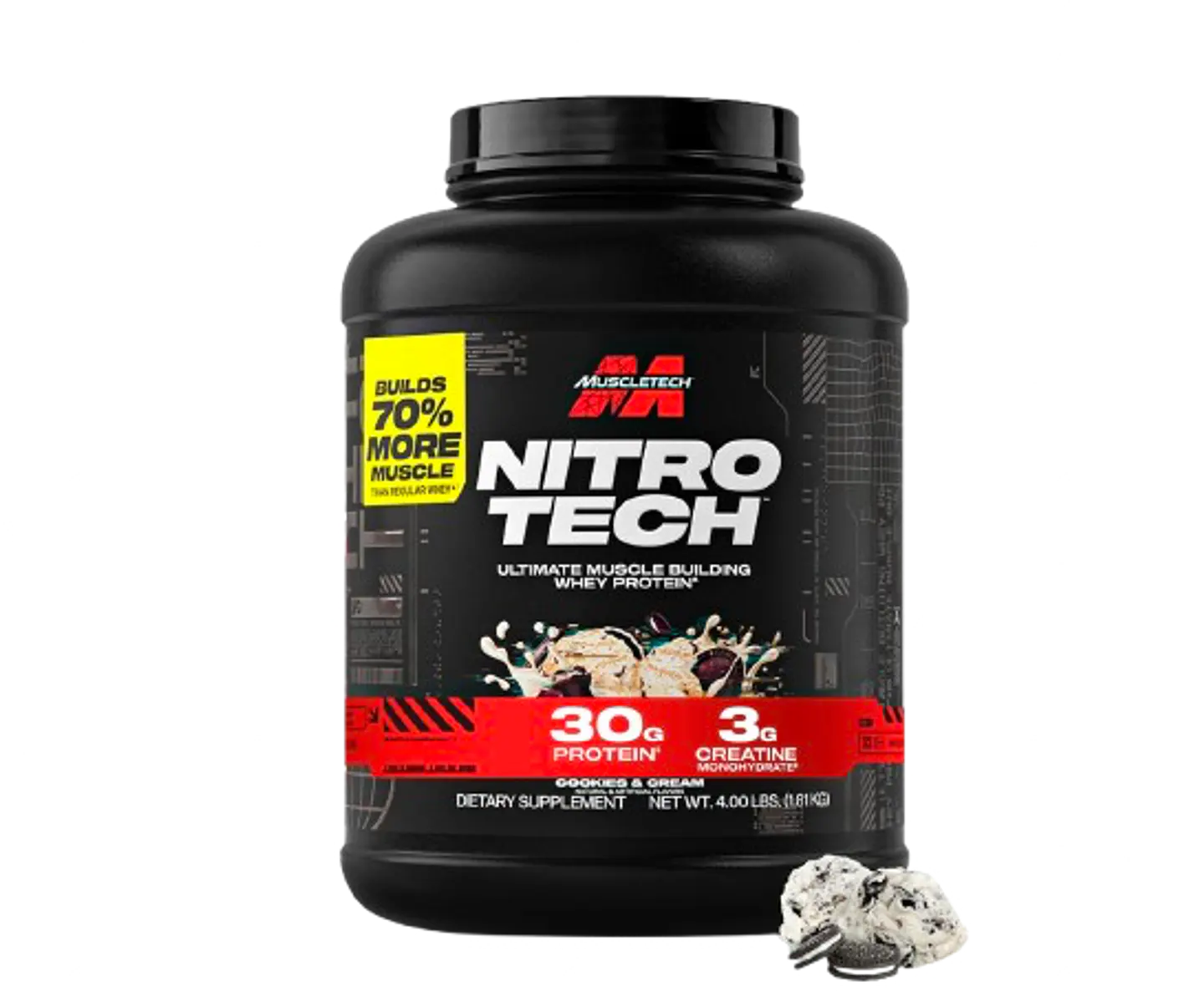Proteína Whey MuscleTech Nitro-Tech 4lb - Sabor Cookies and Cream 1