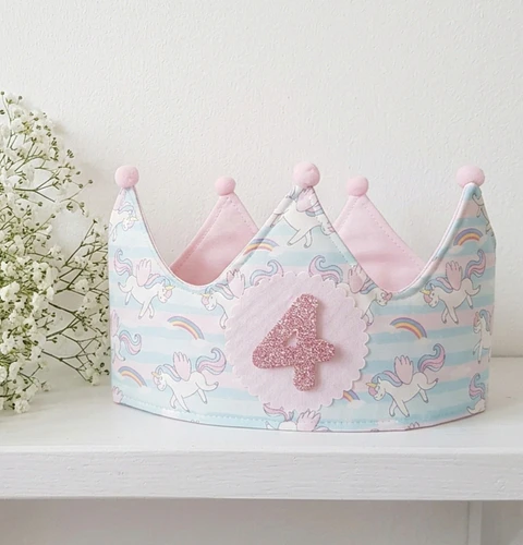 Corona de cumpleaños Unicornios pastel
