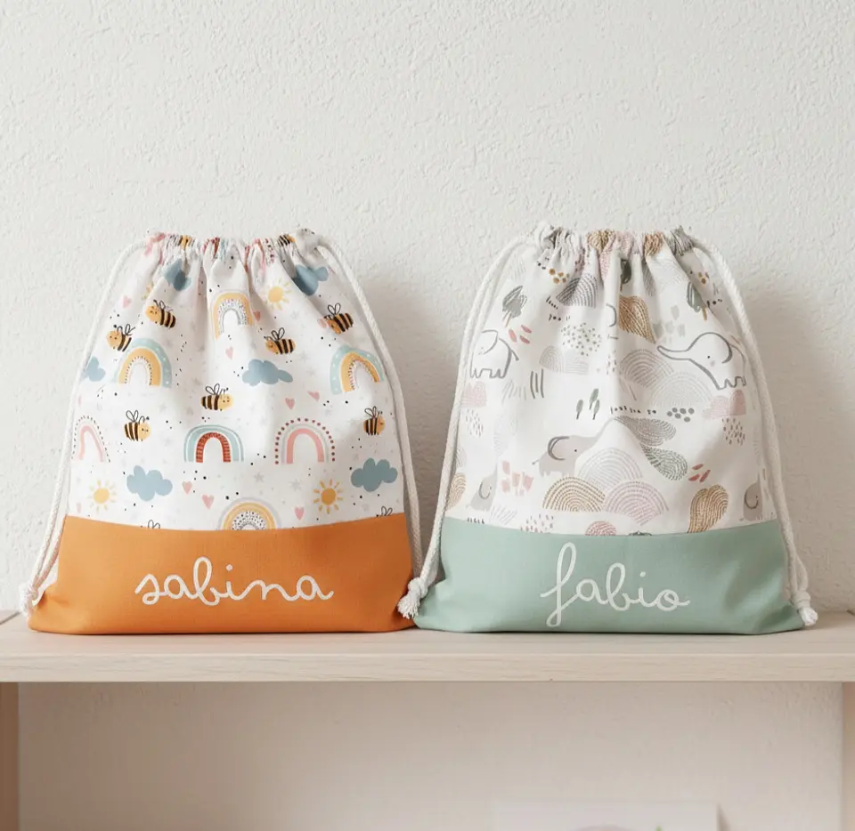 Bolsa muda merienda, varias telas 3