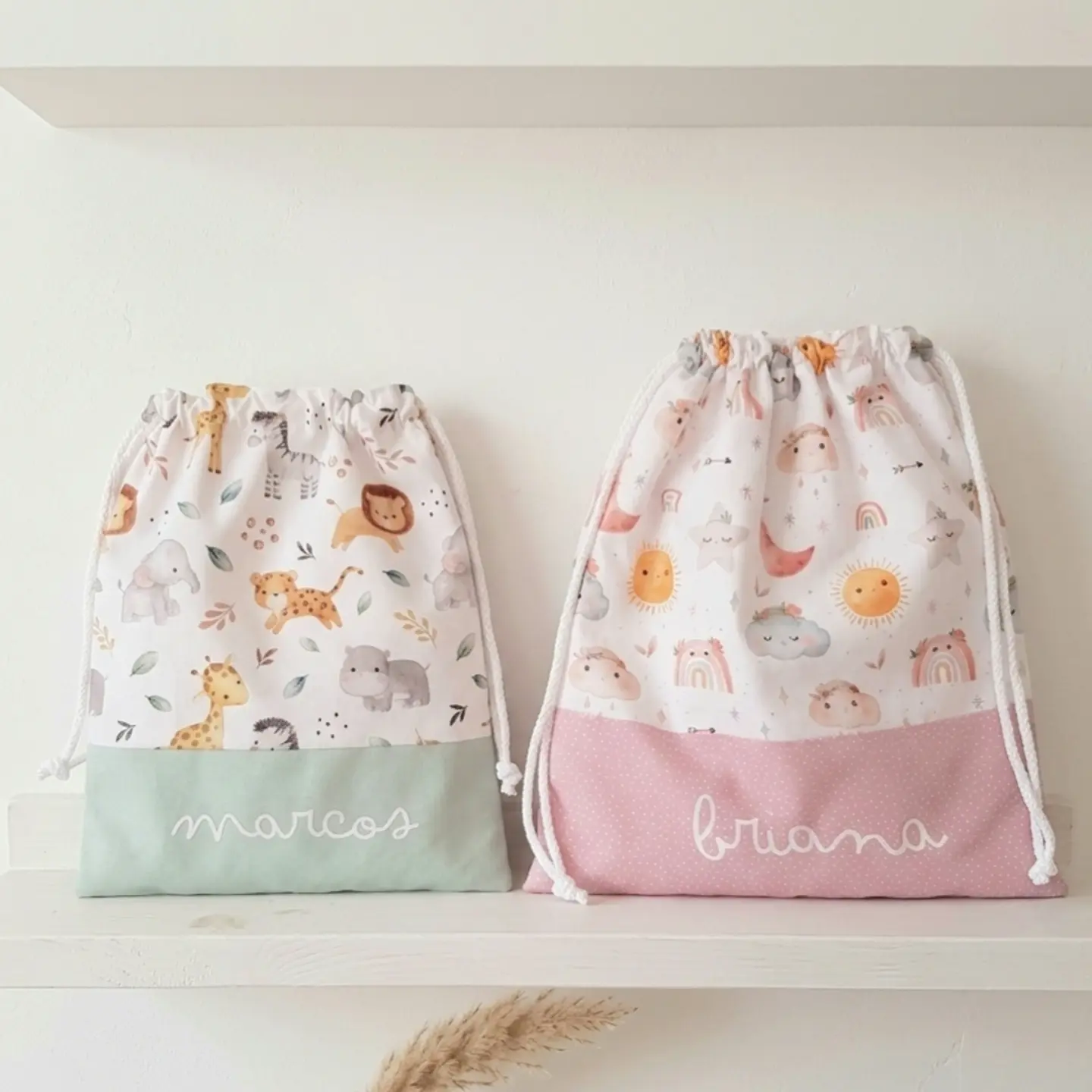 Bolsa muda merienda, varias telas 2
