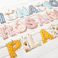 Guirnalda personalizada nombre, letras con pinzas 2-3 telas - Miniatura 1