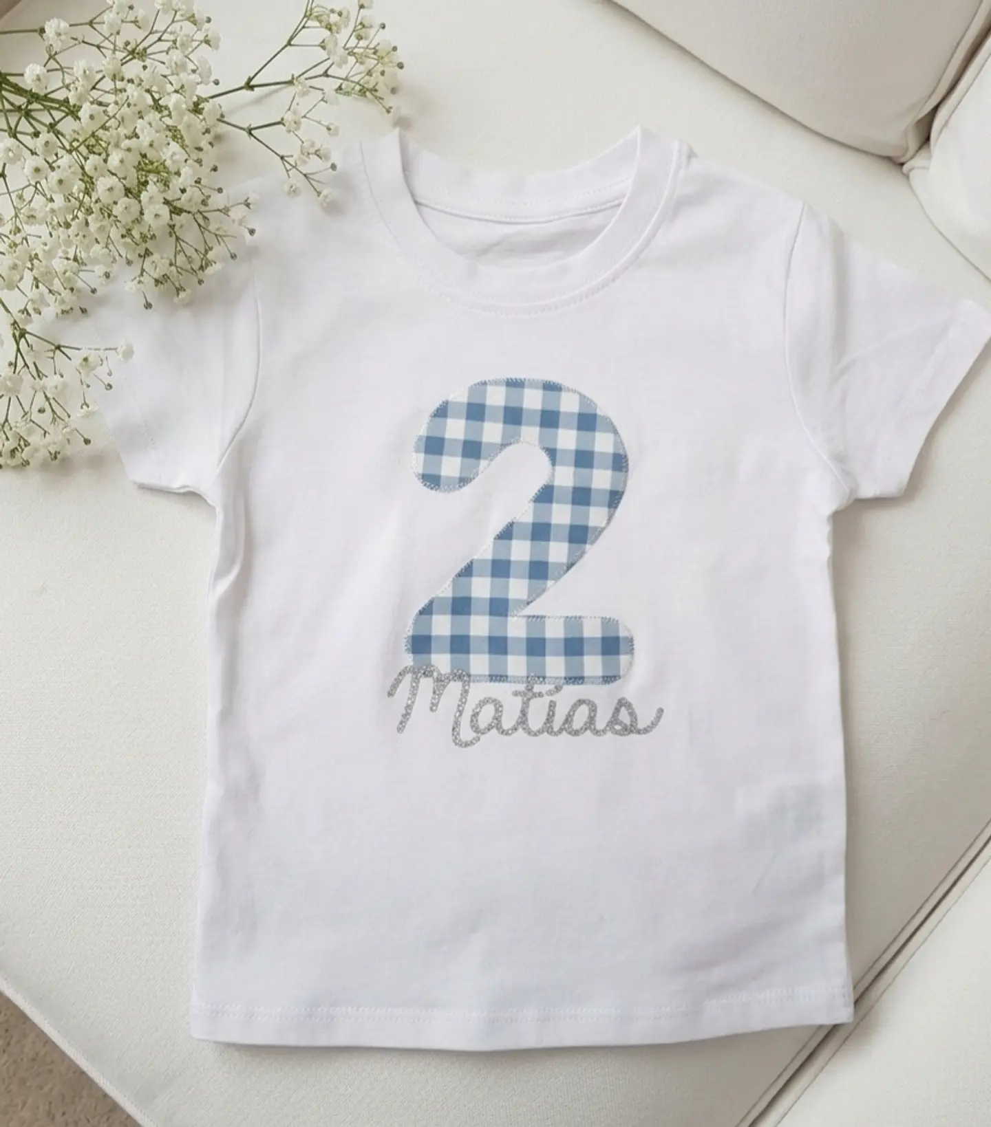 Camiseta cumpeaños Vichy, varios colores 1