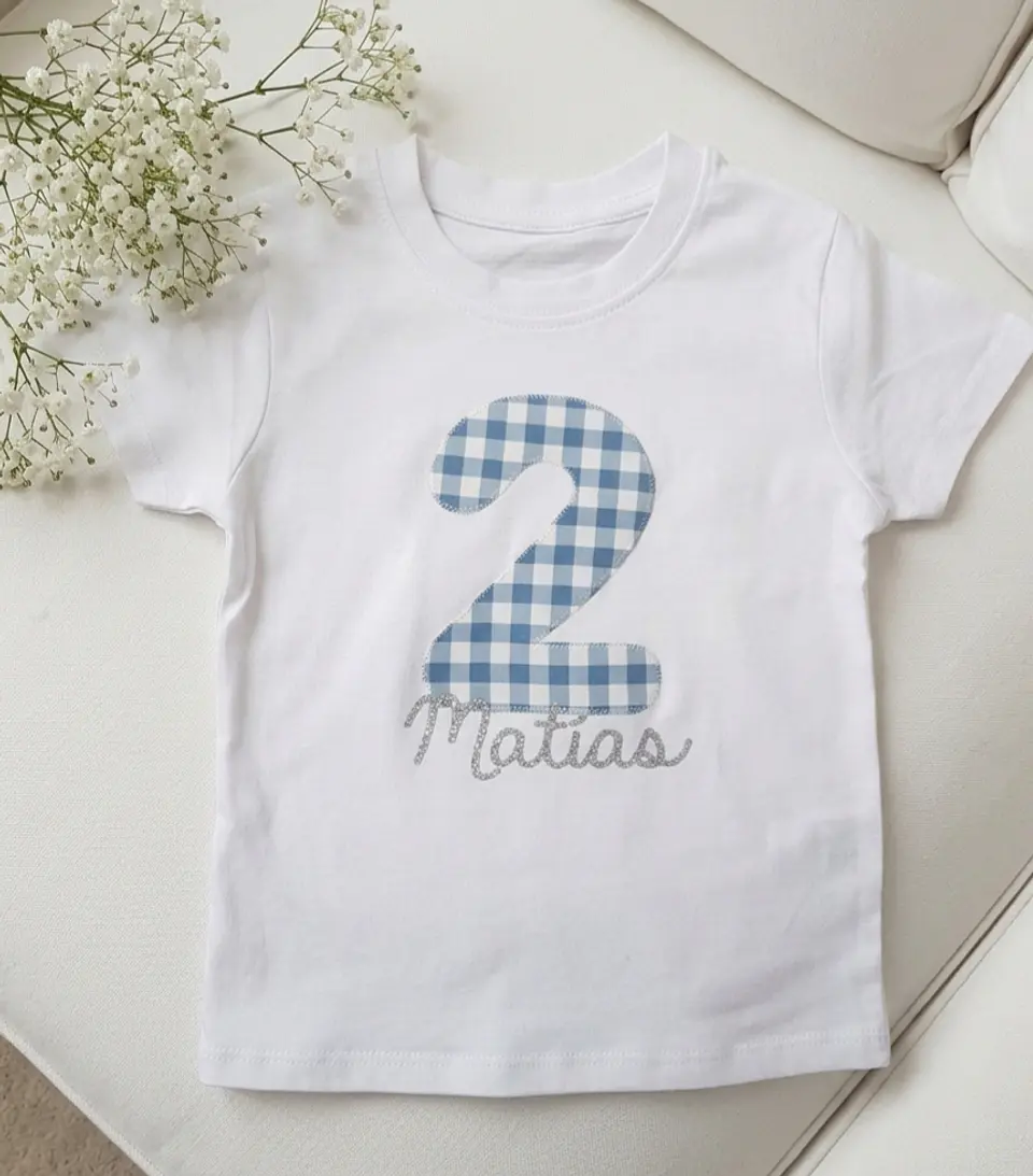Camiseta cumpeaños Vichy, varios colores 1