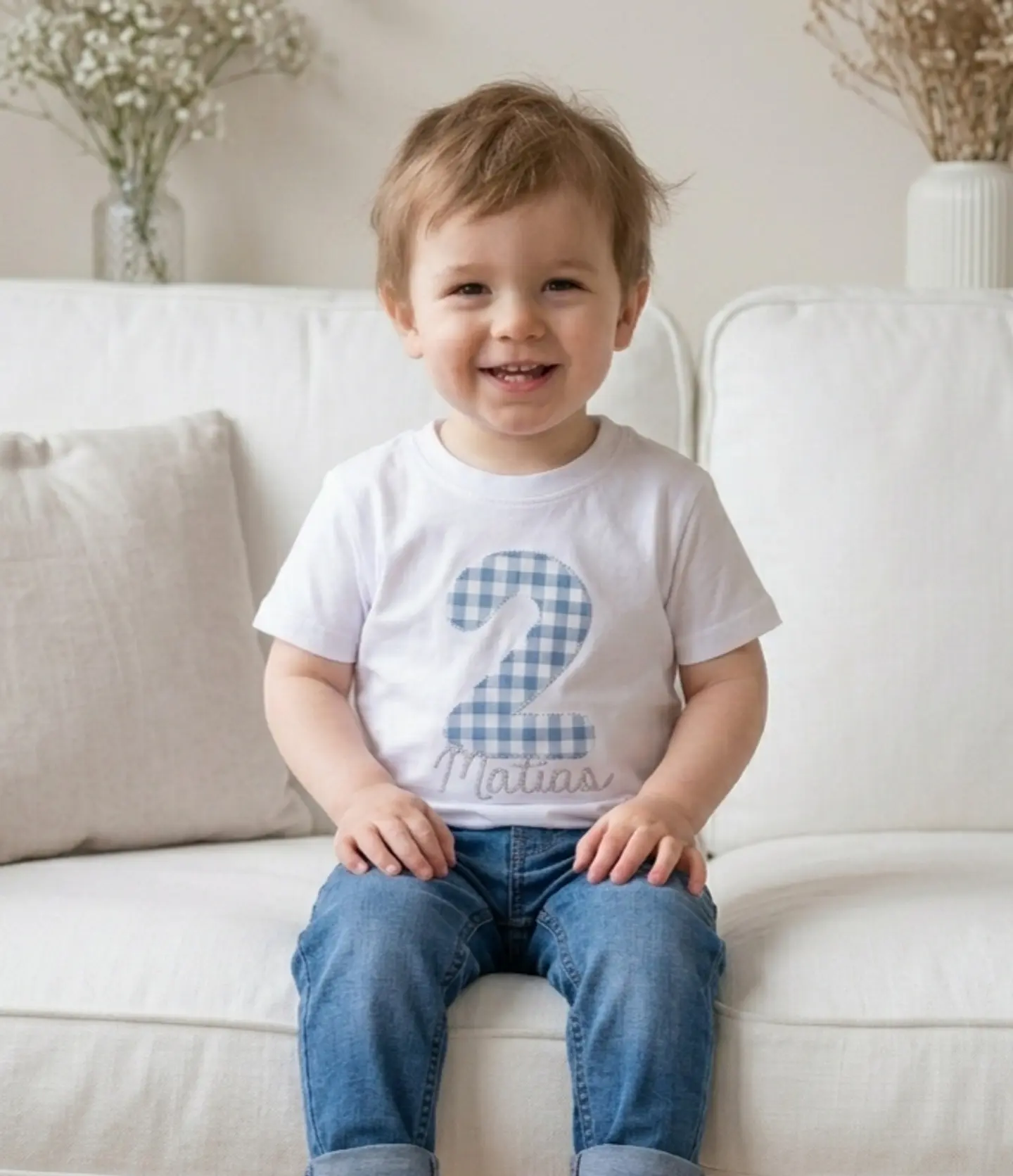 Camiseta cumpeaños Vichy, varios colores 2