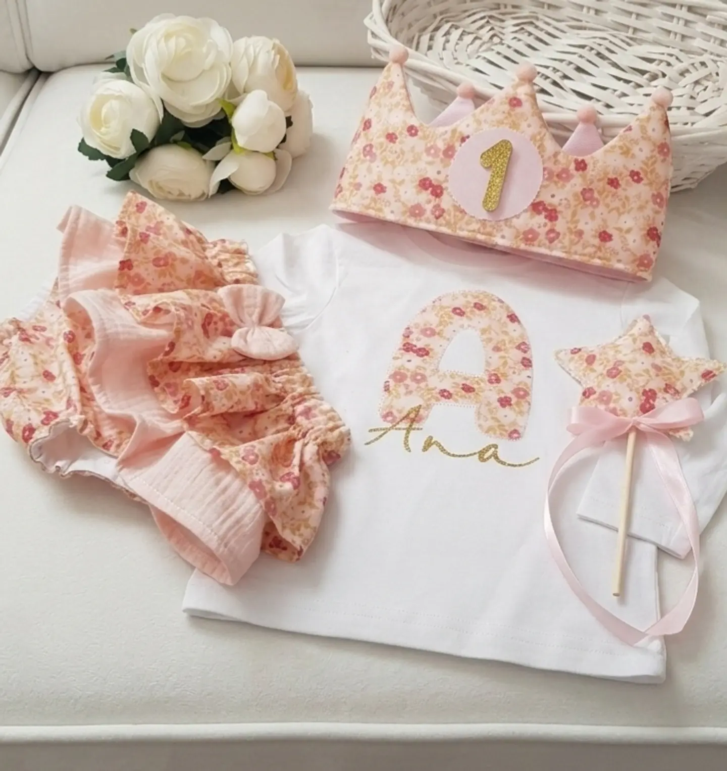  Conjunto cumpleaños Flores rosa 1