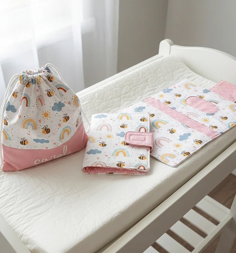 Pack portadocumentos bebé y portapañales personalizados
