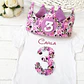 Conjunto corona de cumpleaños y camiseta Minnie lila - Miniatura 1