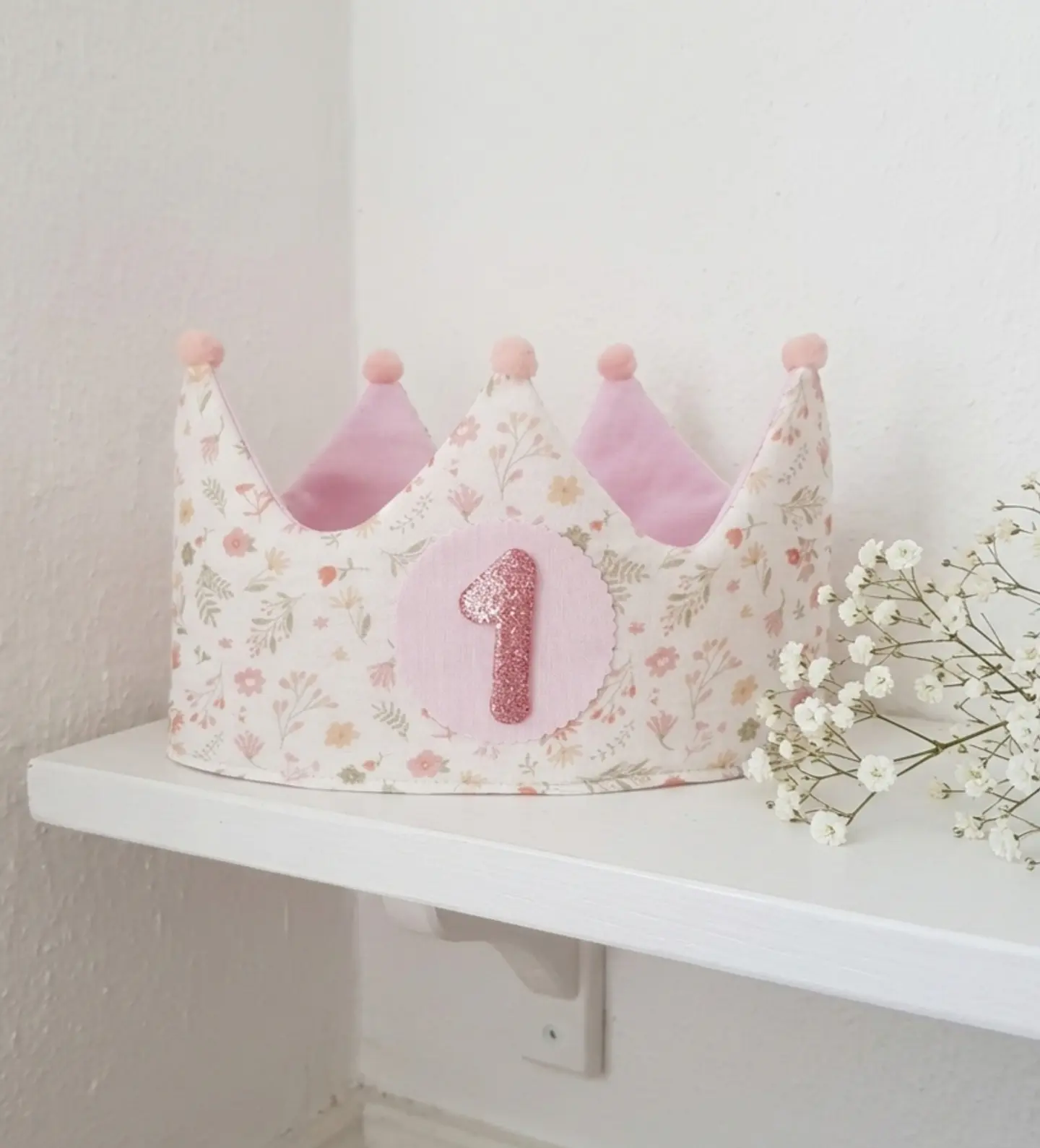  Conjunto cumpleaños Muselina  florecitas pastel 2