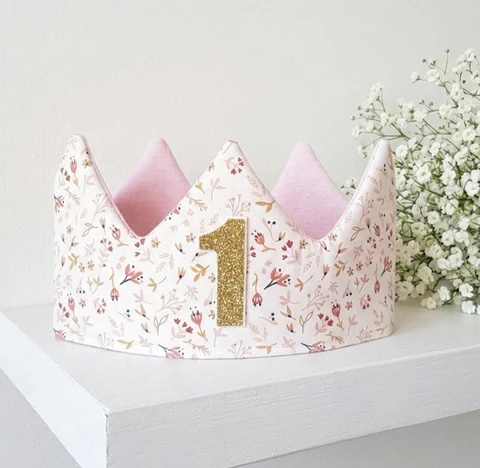 Corona de cumpleaños reversible Flores pastel