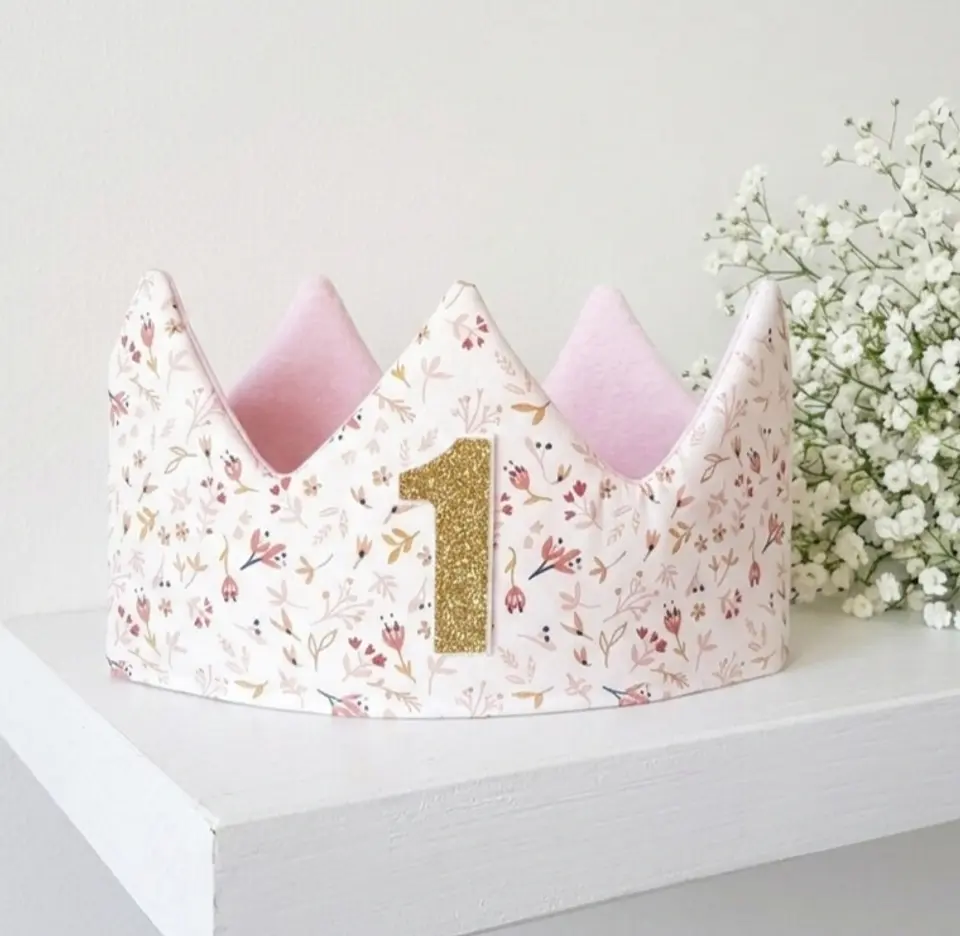 Corona de cumpleaños reversible Flores pastel 1