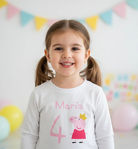 Camiseta cumpeaños Peppa pig