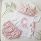  Conjunto cumpleaños Vichy rosa - Miniatura 1