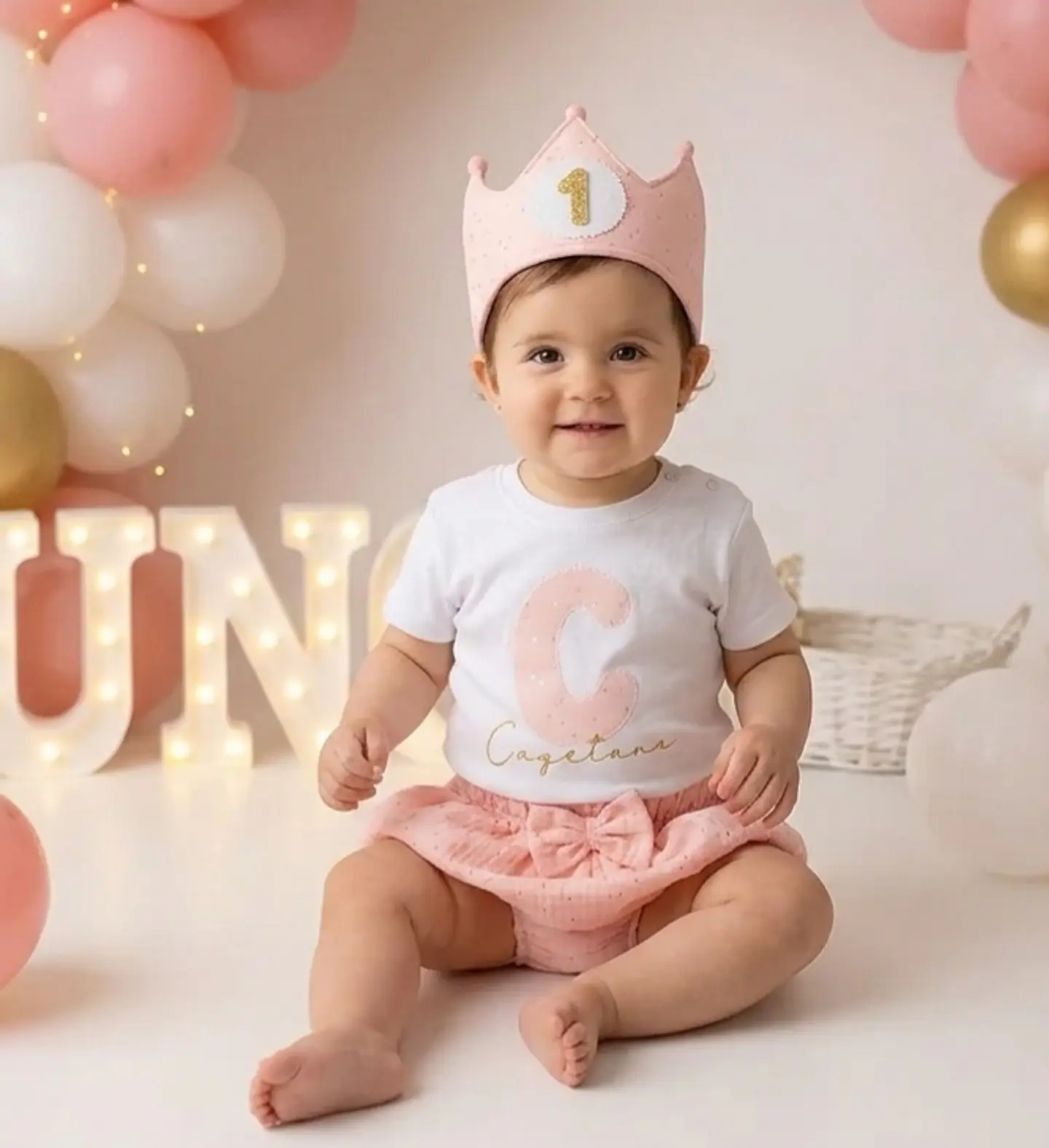  Conjunto cumpleaños Muselina rosa  2